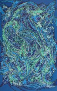 "Up The Long Delirious Burning Blue" 48"x30" Acrylic On Gallery Wrap Canvas Painted in 2014
