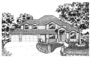 Rendering for a proposed model home in subdivision