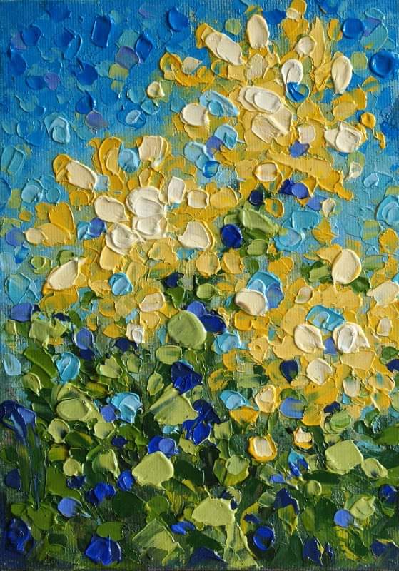 "Accents In Yellow" 7"x5" oil on canvas panel Painted in 2013