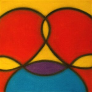 "Four Lines In Four Colors" 24"x24" oil on gallery wrap canvas Painted in 2012