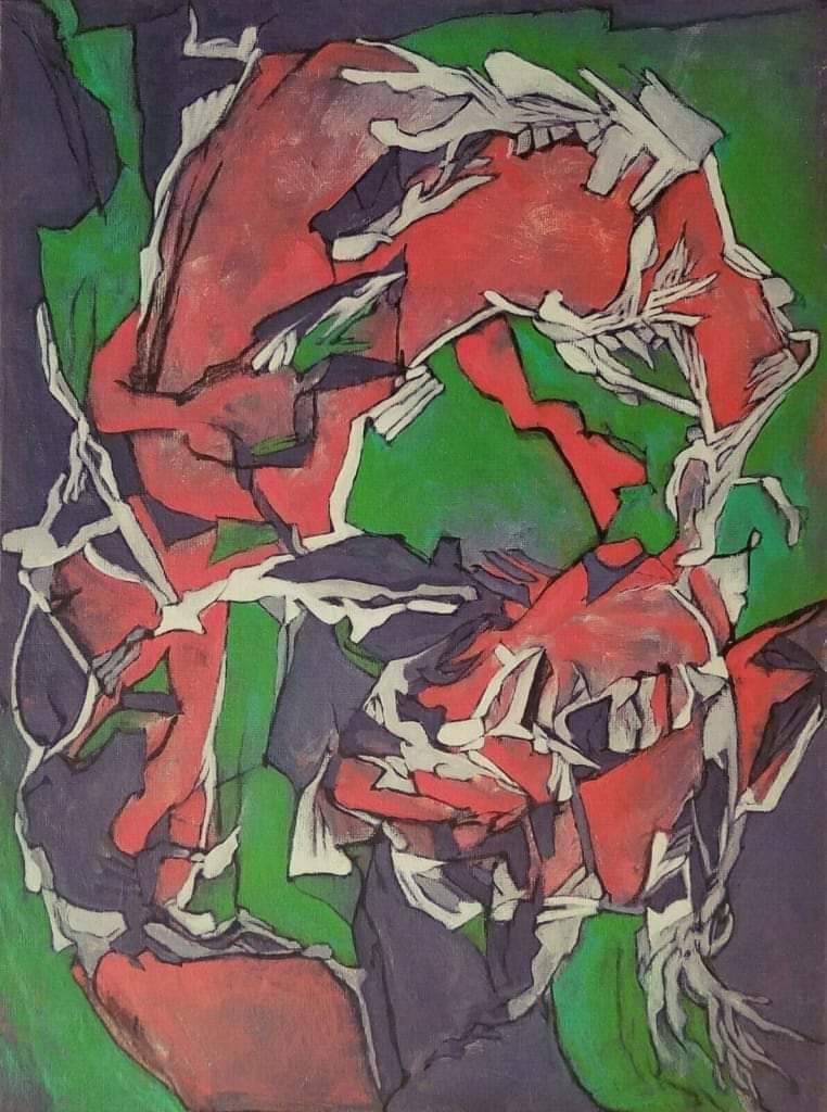 "Green Rider" 16"x12" Acrylic On Canvas Panel Painted in Nov 2023