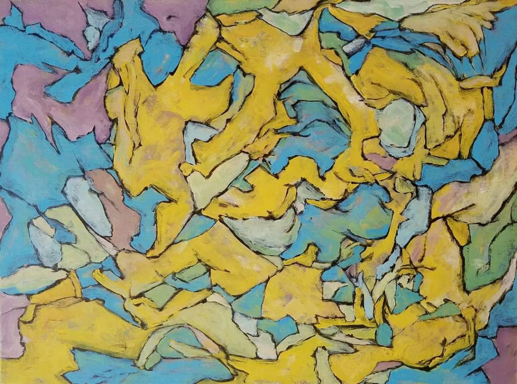 "Help From Above" 12"x16" Acrylic On Canvas Panel Painted in 2020