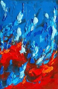 "Last Laugh Of The Red Splash" 7"x5" oil on canvas panel Painted in 2013
