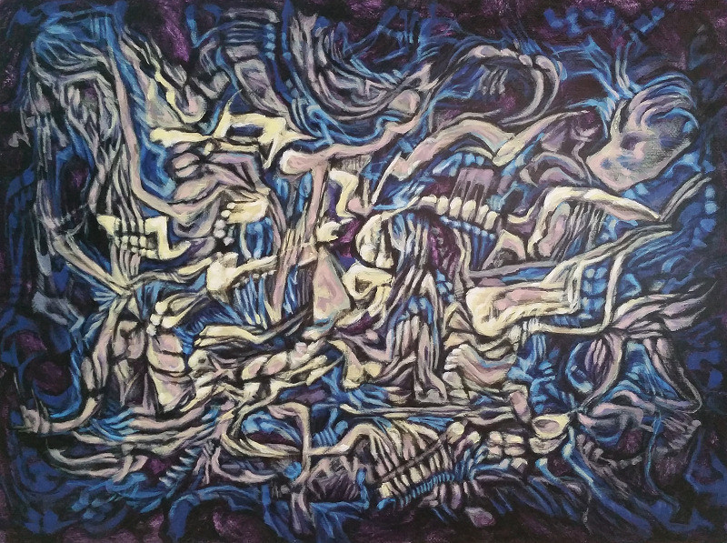 "Listening To The Teller" 12"x16" Acrylic on Canvas Panel
Painted in Sept 2015