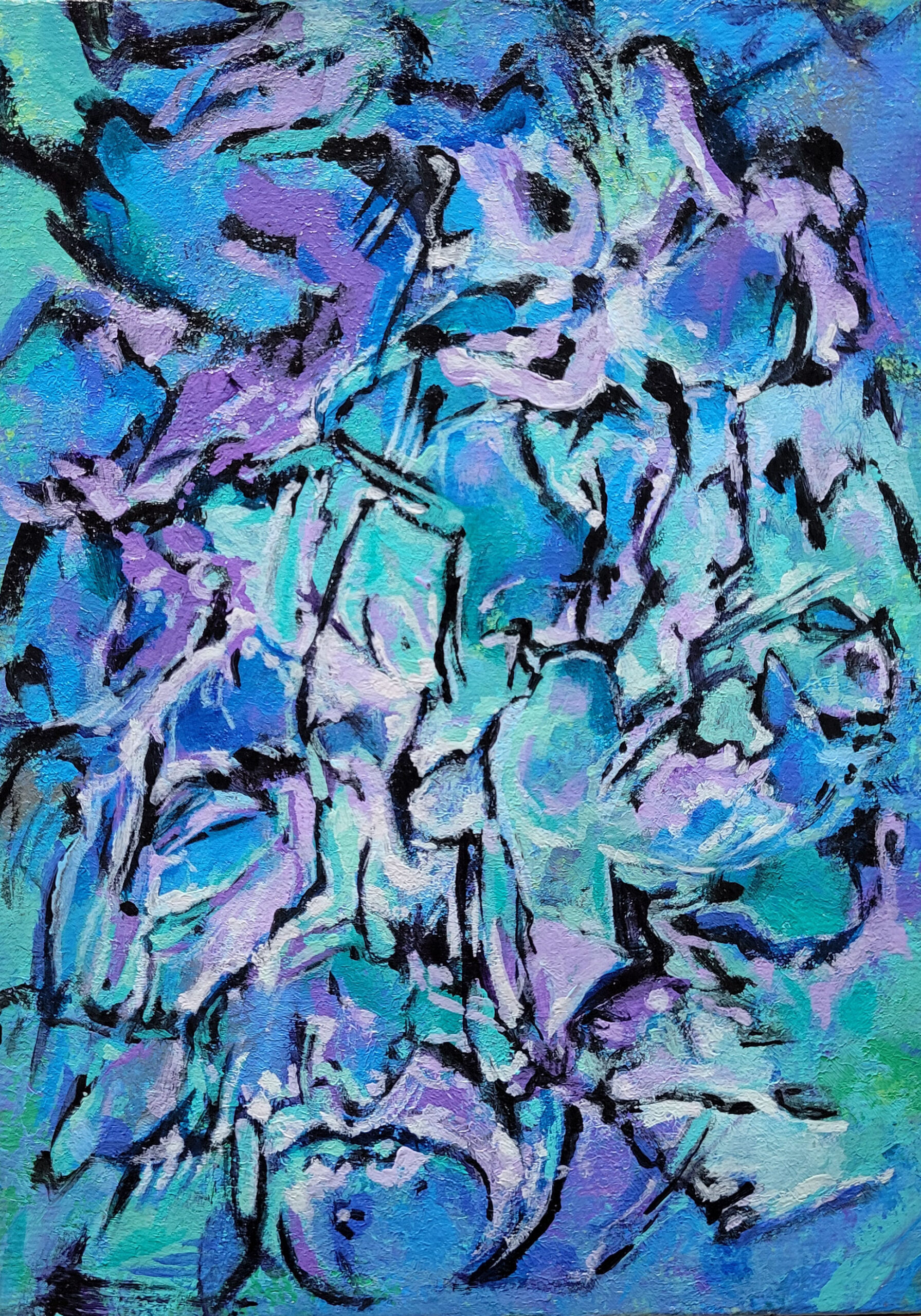 "Nightsong" 7"x5" Acrylic on canvas panel. Painted in Mar 2013