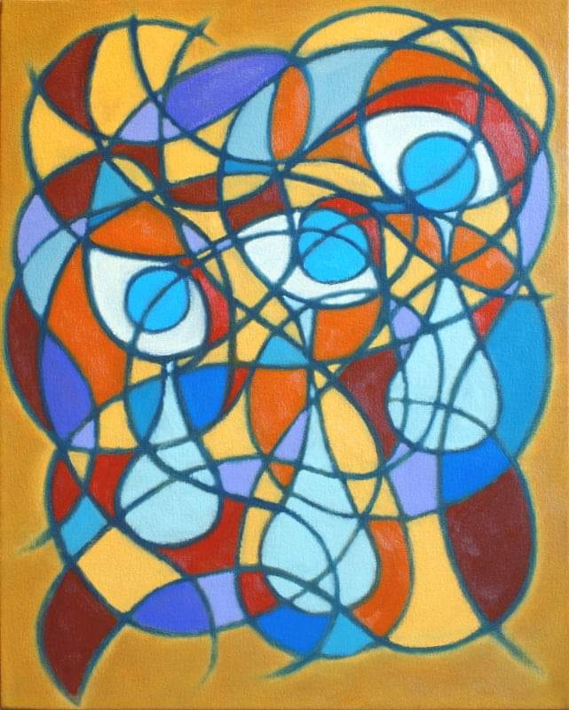 "No Straight Lines In Life" 20"x16" oil on gallery wrap canvas Painted in 2014