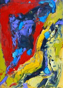 "Red Over Yellow" 7"x5" oil on canvas panel Painted in 2013