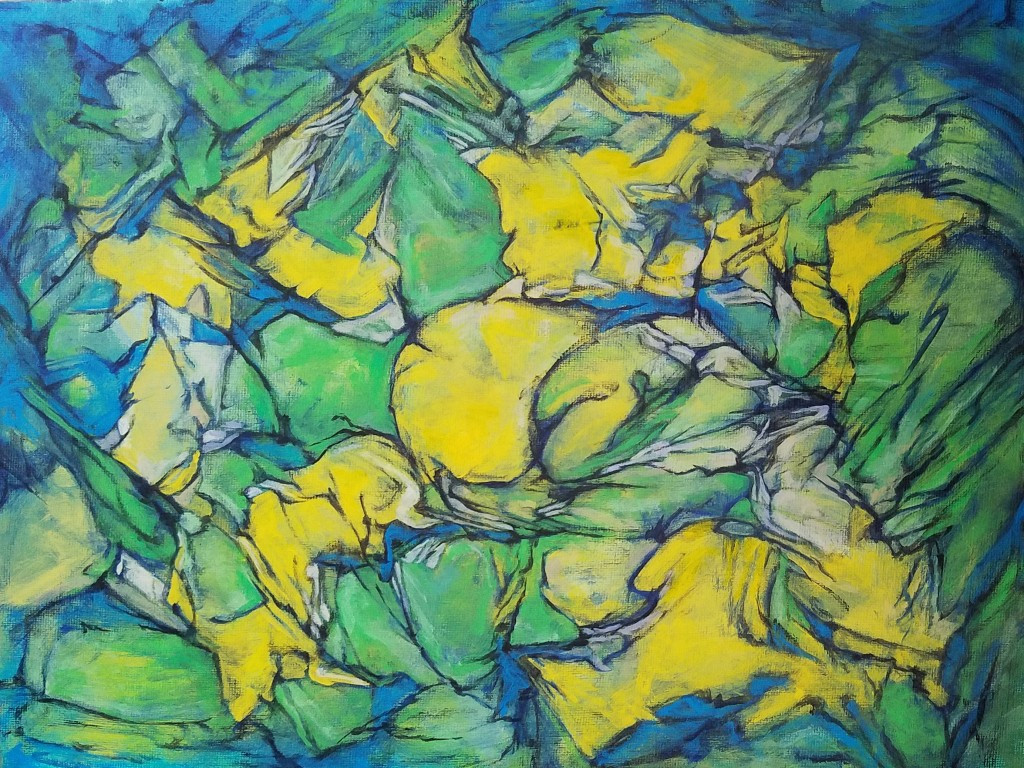 "Stampede" 12"x16" Acrylic On Canvas Panel Painted in Aug 2020