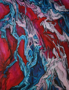 "The Dawn Wrestlers" 14"x11" acrylic on canvas panel 2021