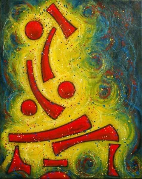 "Tipsy The Happy Juggler" 20"x16" oil on gallery wrap canvas Painted in 2012