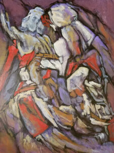 "Untitled" (never finished - painted over) 16"x12" acrylic on canvas panel Painted in 2020