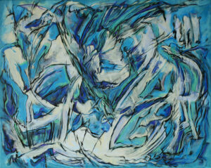 "Blue Obfuscation" 16"x20" Acrylic On Gallery Wrap Canvas Painted in Aug 2013